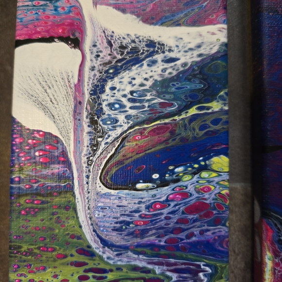 HANDCRAFTED Abstract 2pc Painting HANDMADE HANDPAINTED Wall Art Decor Artwork - Picture 5 of 17